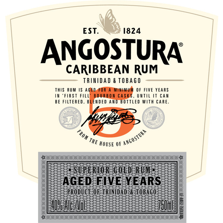 Angostura Aged Rum Superior 5 Yr 80 - 750ML - Front Label