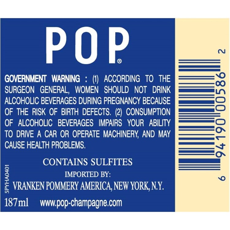 Pommery Champagne Extra Dry Pop - 187ML