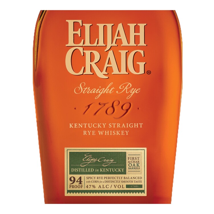 Elijah Craig Straight Rye Whiskey 94 - 1.0L - Front Label