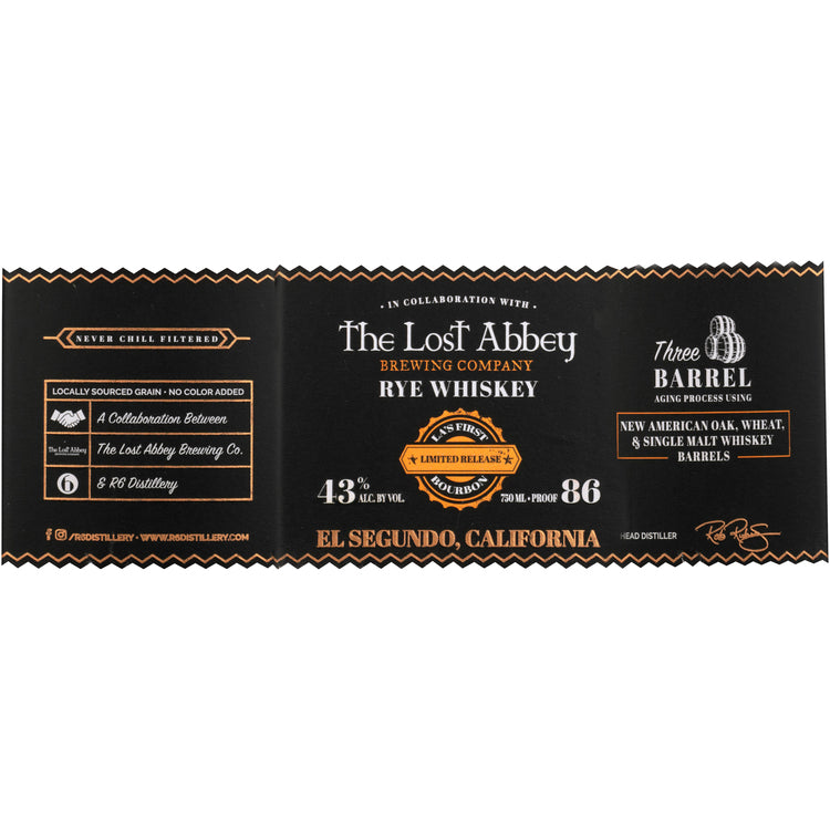 R6 Distillery Rye Whiskey The Lost Abbey Limited Release 86 - 750ML