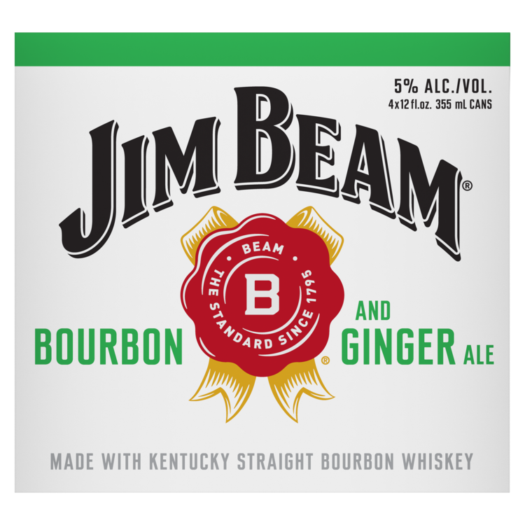 Jim Beam Bourbon & Ginger Ale Cocktail 10 - 355ML