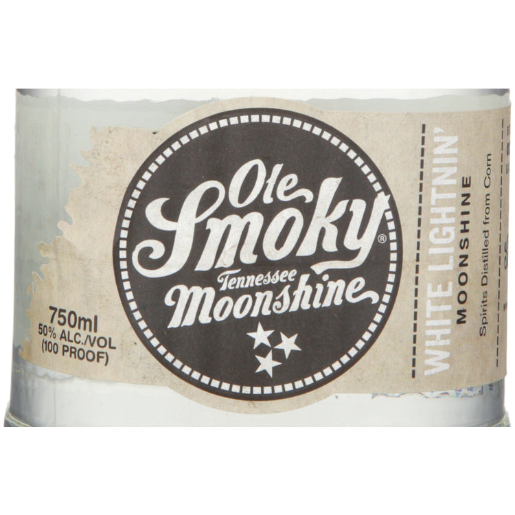 Ole Smoky White Lightnin' Moonshine 100 - 750ML - Front Label