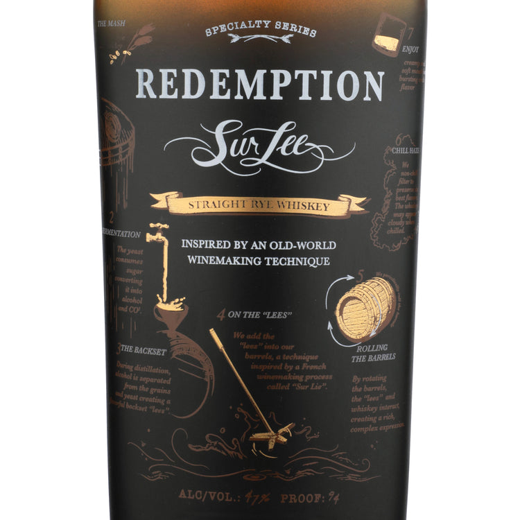 Redemption Straight Rye Whiskey Sur Lee Specialty Series 94 - 750ML - Front Label