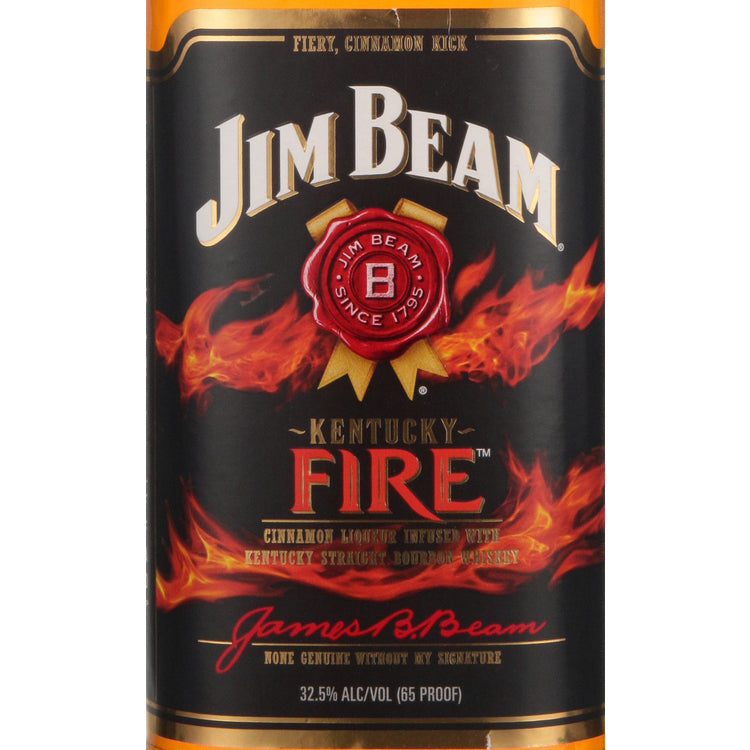 Jim Beam Cinnamon Flavored Whiskey Kentucky Fire 65 - 750ML - Front Label
