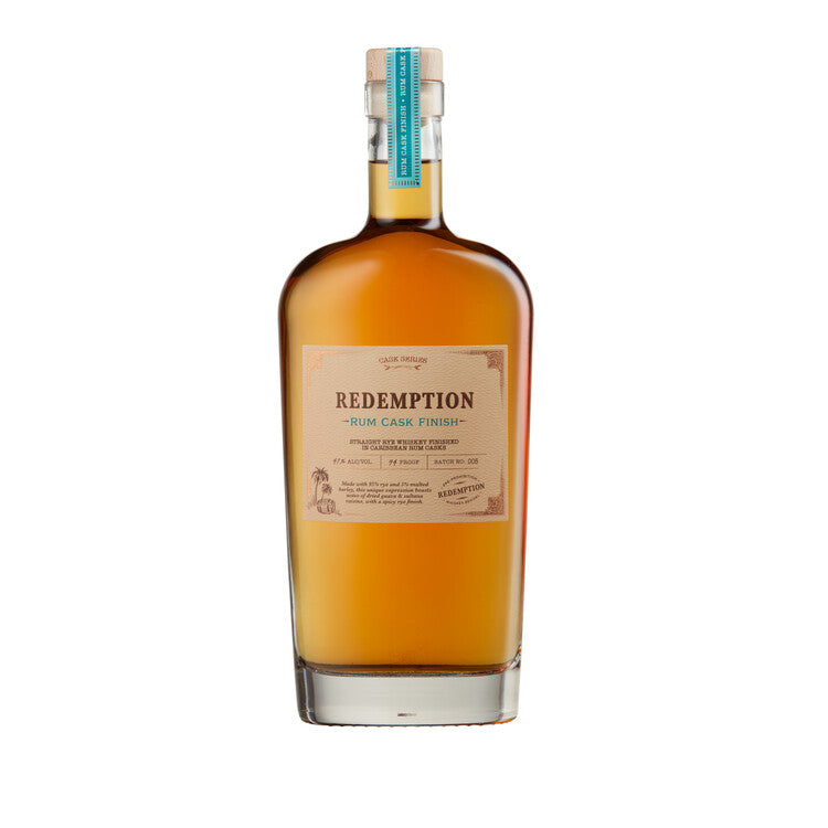 Redemption Straight Rye Whiskey Rum Cask Finish Batch No 1 94 - 750ML
