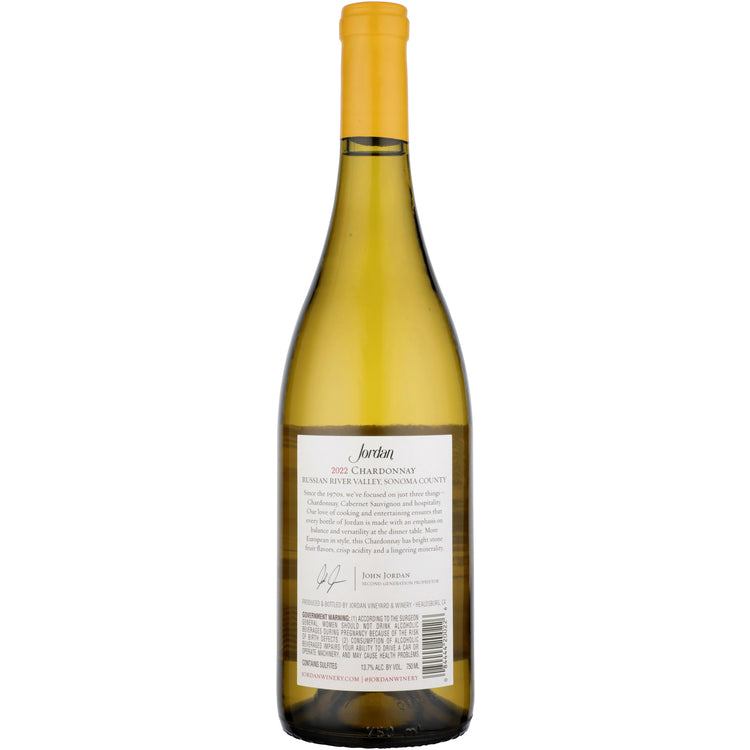 Jordan Chardonnay Russian River Valley 2023 - 750ML - Back