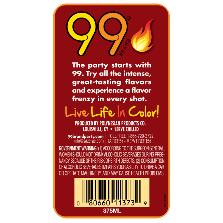 99 Brand Cinnamon Schnapps 99 - 375ML