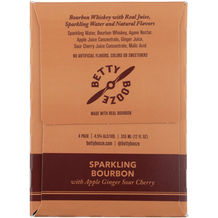 Betty Booze Sparkling Bourbon Apple Ginger Sour Cherry Cocktail - 355ML