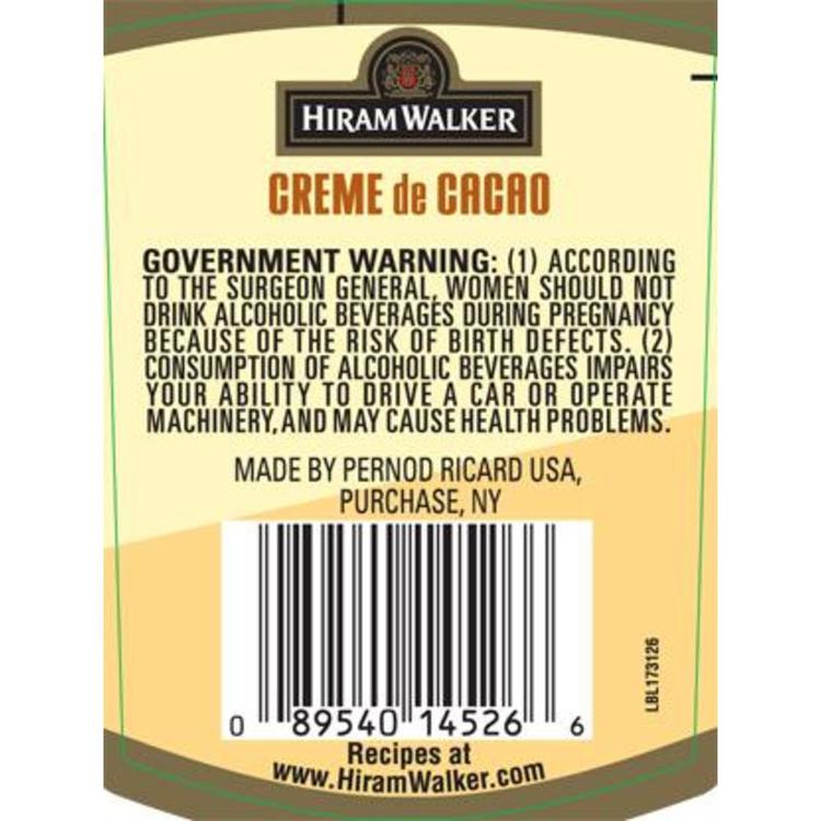 Hiram Walker Creme De Cacao White 30 - 750ML
