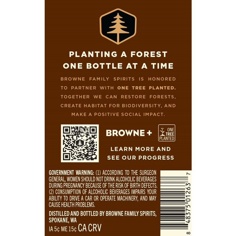 Browne Family Spirits Single Malt Whisky Forest Project 90 - 750ML - Back Label