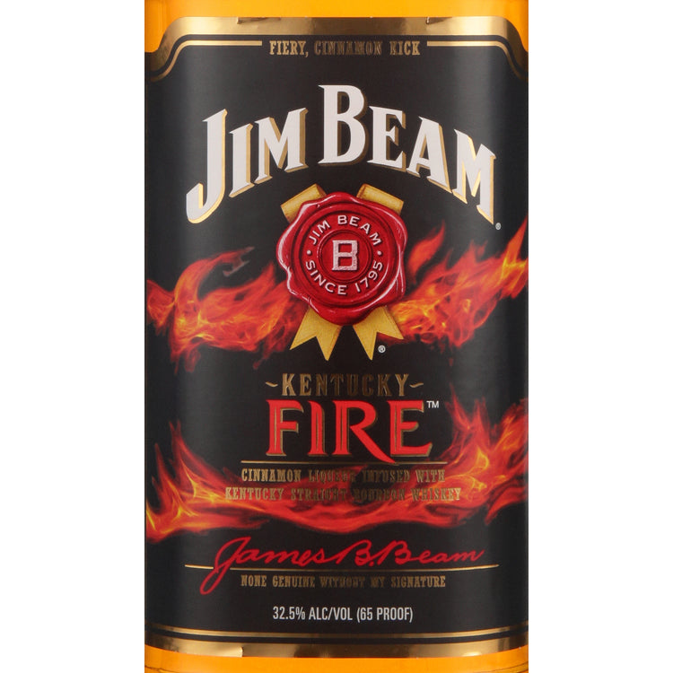 Jim Beam Cinnamon Flavored Whiskey Kentucky Fire 65 - 1.0L - Front Label
