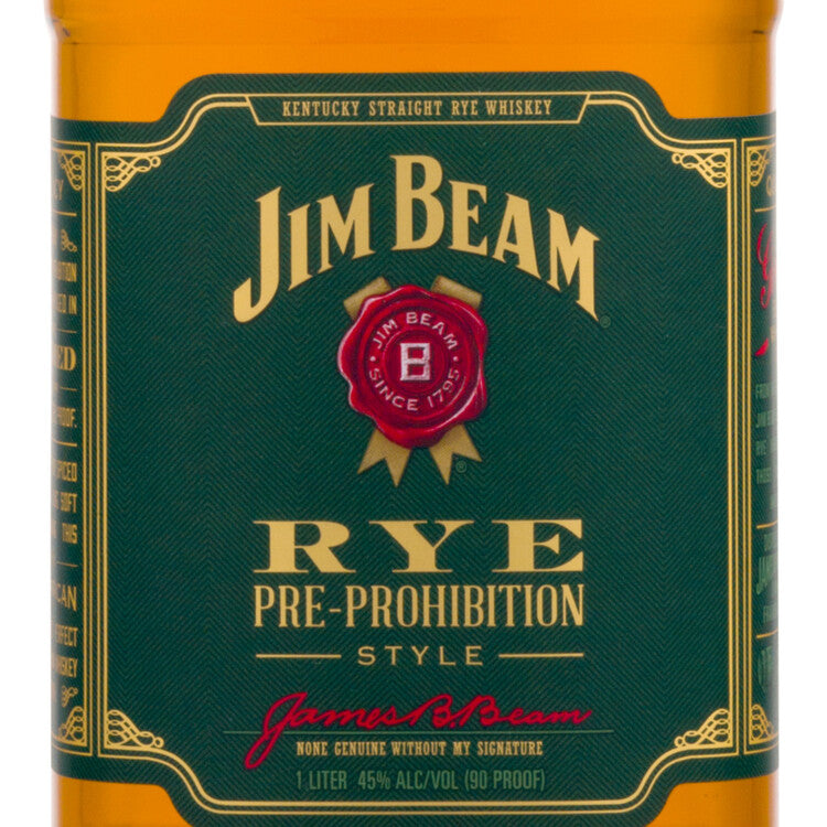 Jim Beam Straight Rye Whiskey 80 - 1.0L - Front Label