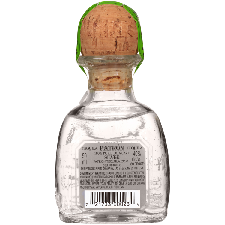 Patron Tequila Silver 80 - 50ML - Back