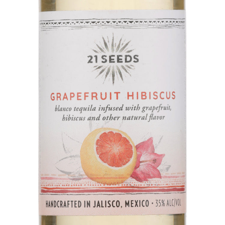 21 Seeds Grapefruit Hibiscus Infused Blanco Tequila 70 - 50ML - Front Label