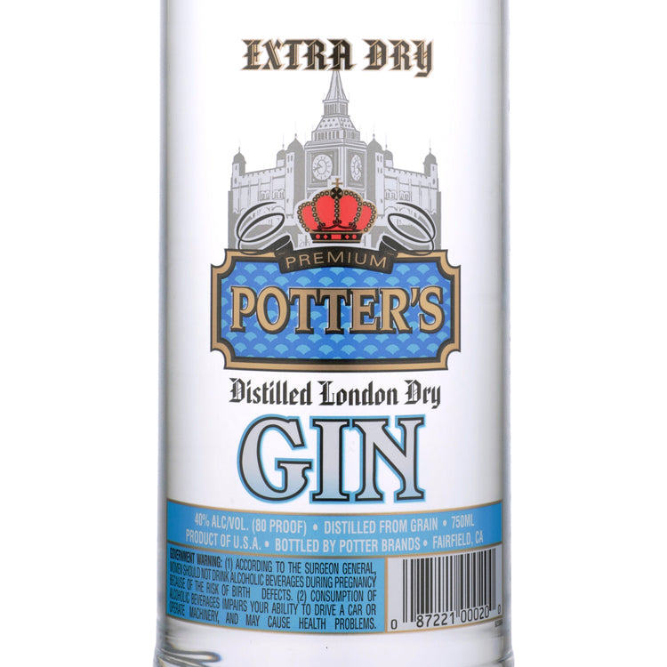 Potter's London Dry Gin 80 - 750ML - Front Label