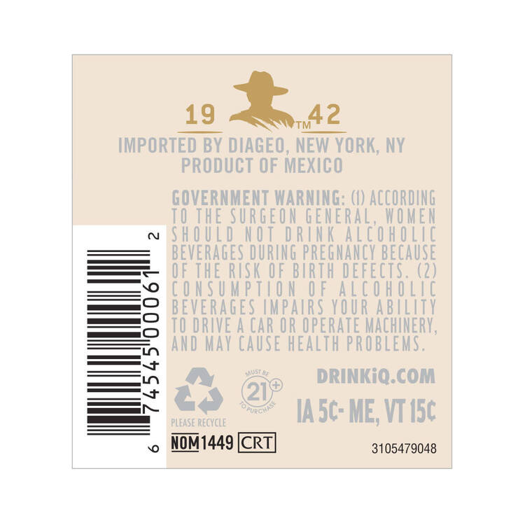 Don Julio Tequila Anejo 80 - 375ML - Back Label