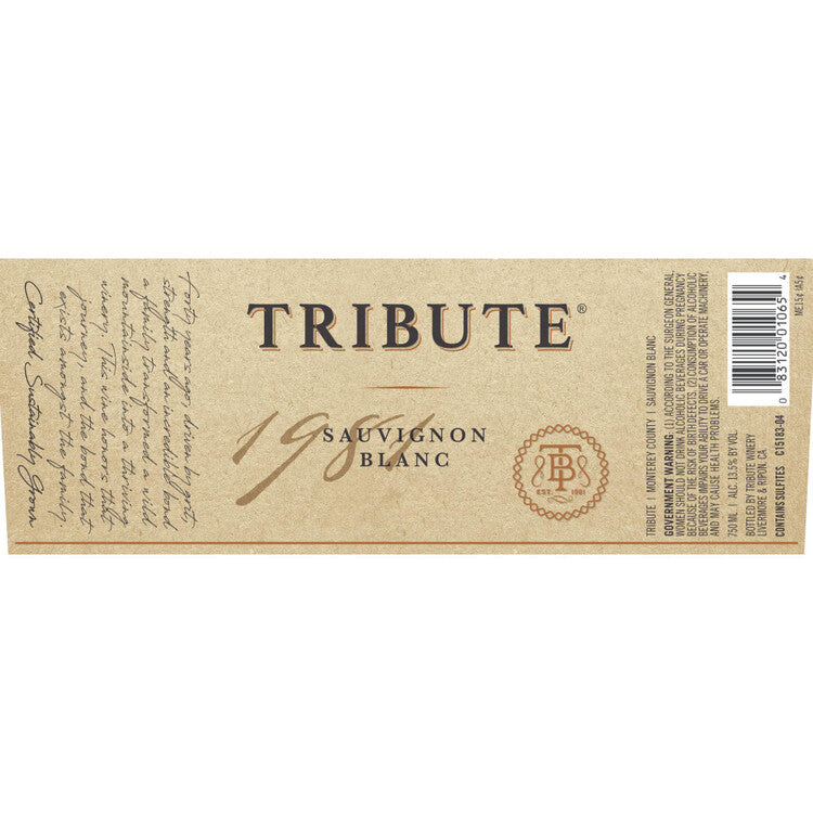 Tribute Sauvignon Blanc Monterey County - 750ML - Back Label