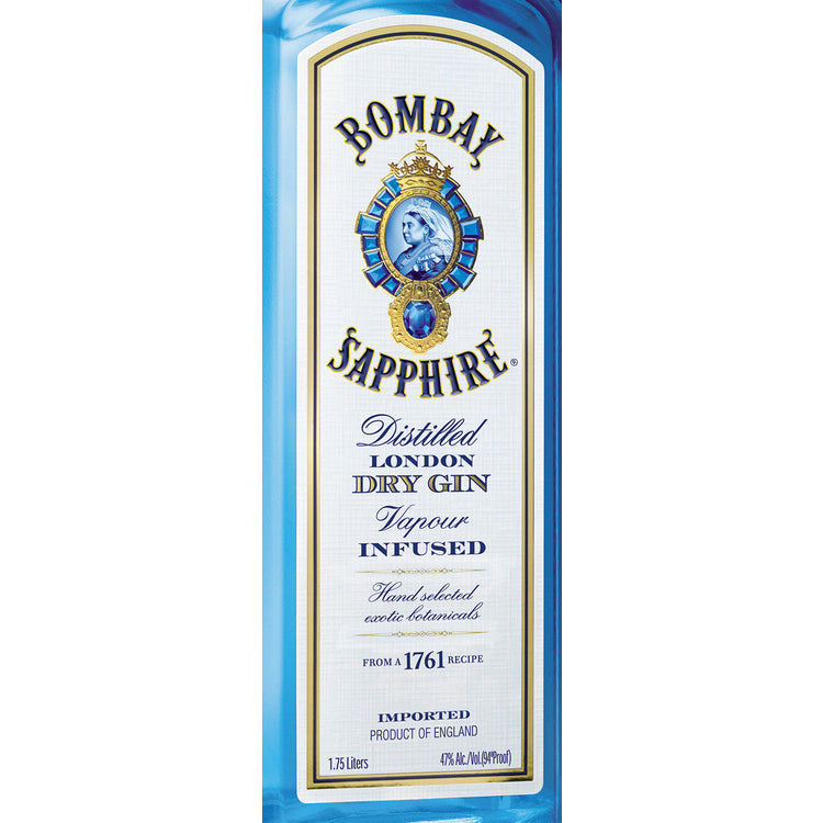 Bombay London Dry Gin Sapphire 94 - 1.75L - Front Label