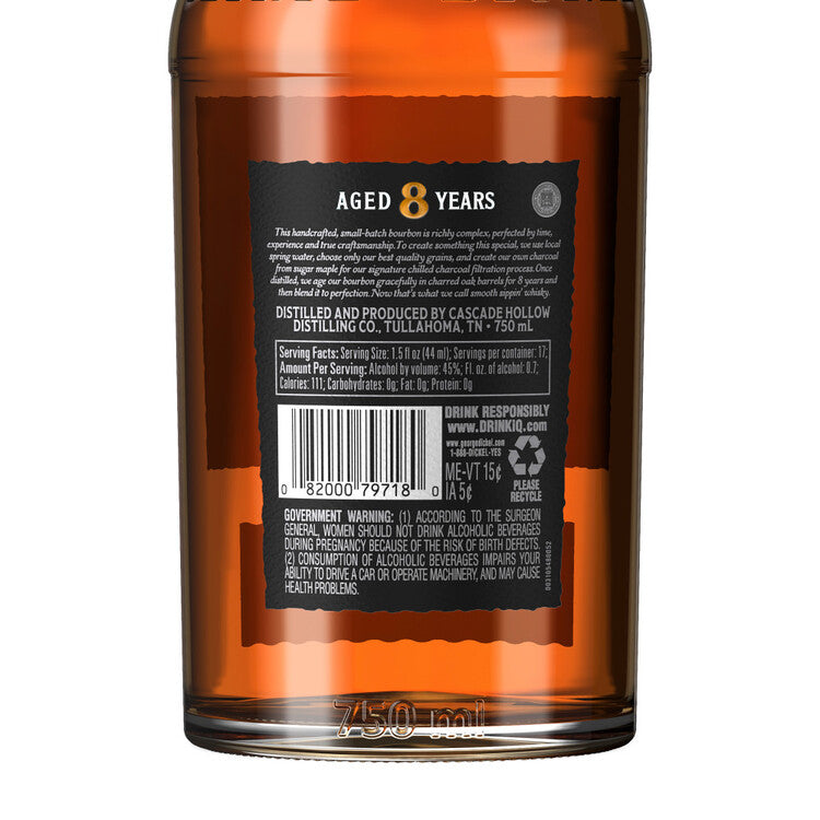 George Dickel Bourbon Handcrafted Small Batch 8 Yr 90 - 750ML - Back Label