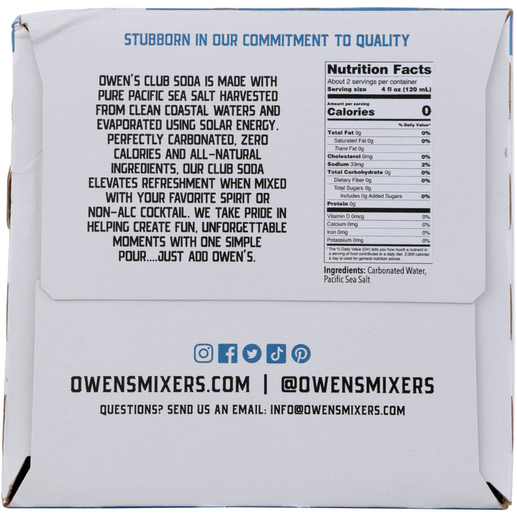 Owen'S Craft Mixers Club Soda - 240ML