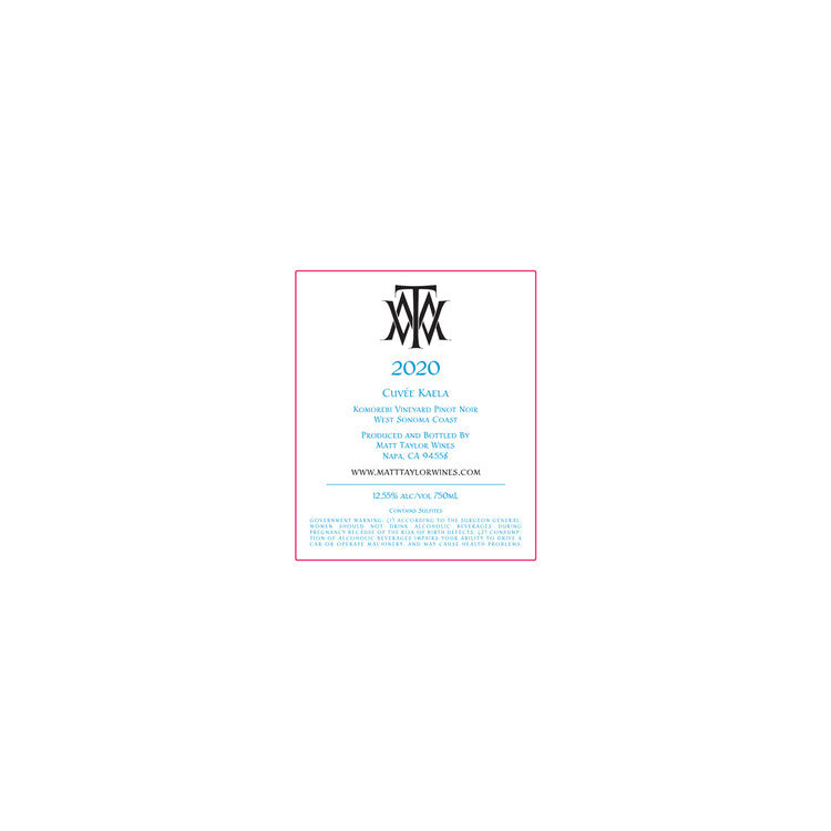 Matt Taylor Wines Pinot Noir Cuvee Kaela Komorebi Vineyard Sonoma Coas - 750ML - Back Label