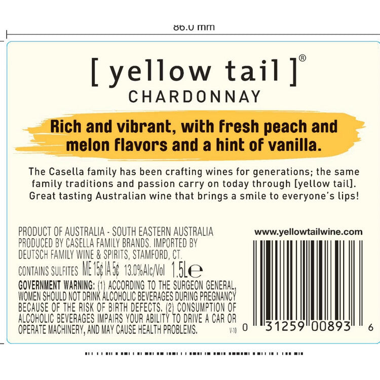 Yellow Tail Chardonnay South Eastern Australia - 1.5L