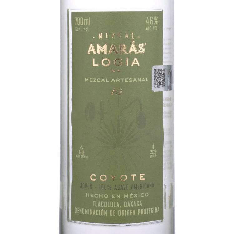 Amaras Mezcal Joven Logia Ma Mezcal Artesanal A2 Coyote 92 - 700ML - Front Label