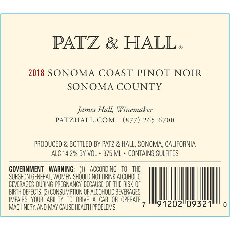 Patz & Hall Pinot Noir Sonoma Coast 2023 - 375ML