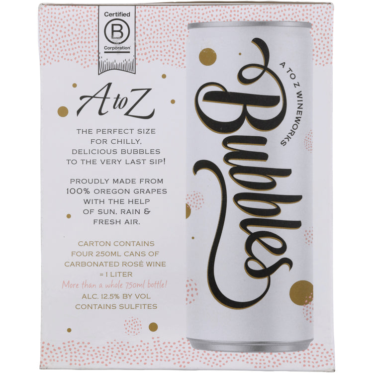 A To Z Wineworks Sparkling Rose Bubbles Oregon - 250ML