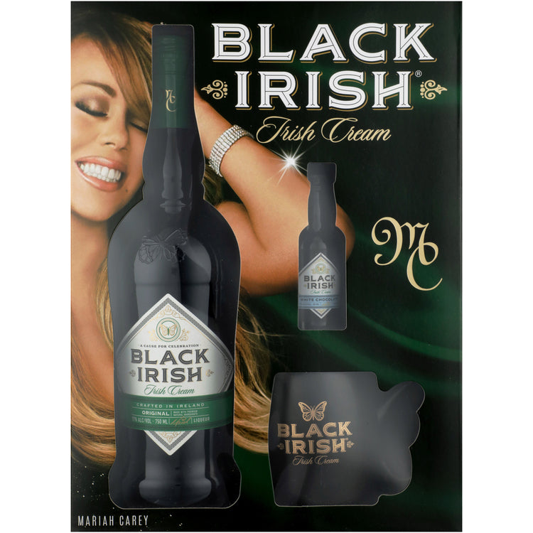 Black Irish Cream Liqueur Irish Cream 34 W/ Black Irish Mug & 50 Ml Sa - 750ML