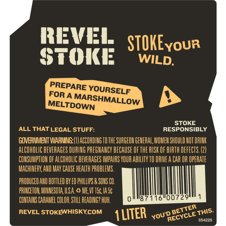 Revel Stoke S'Moregasm Toasted S'Mores Flavored Whisky 70 - 1.0L - Back Label