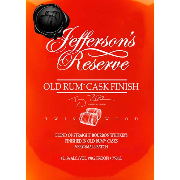 Jefferson's Straight Bourbon Reserve Old Rum Cask Finish 90.2 - 750ML - Front Label