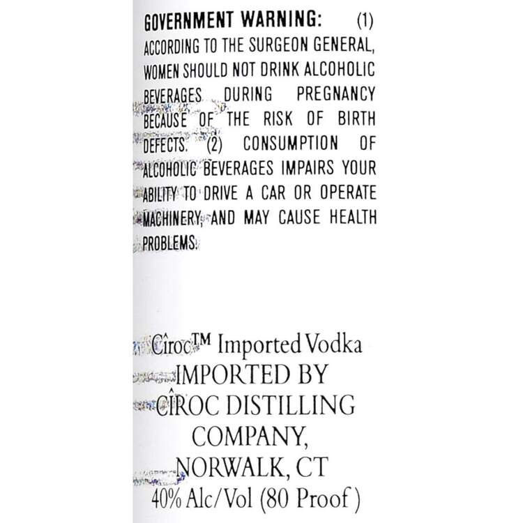 Ciroc Vodka Snap Frost 80 - 375ML