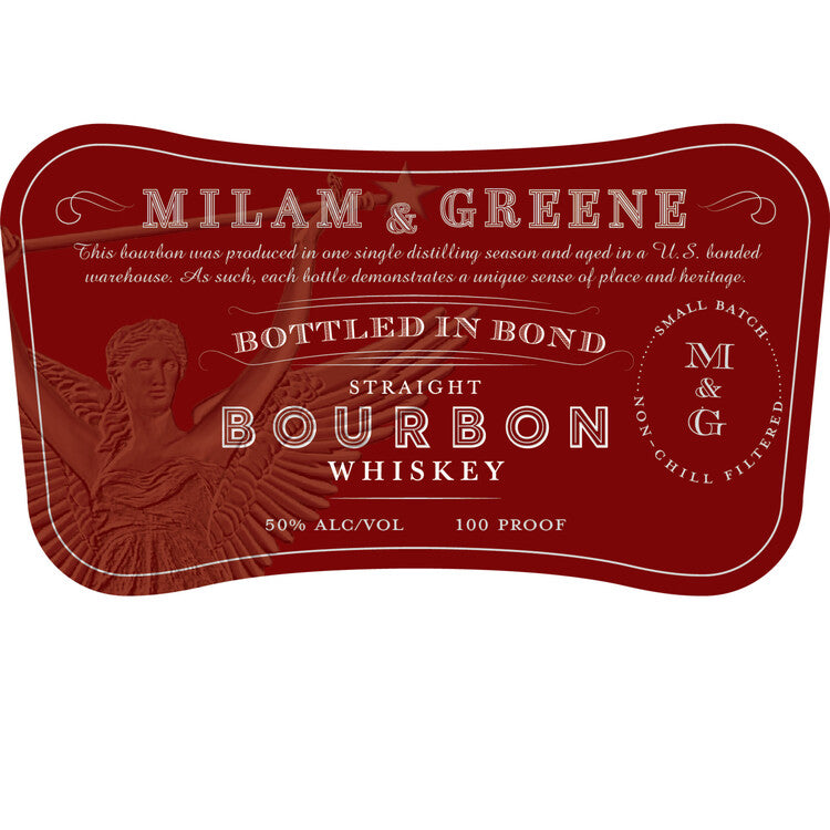Milam & Greene Straight Bourbon Bottled In Bond 4 Yr 100 - 750ML - Front Label