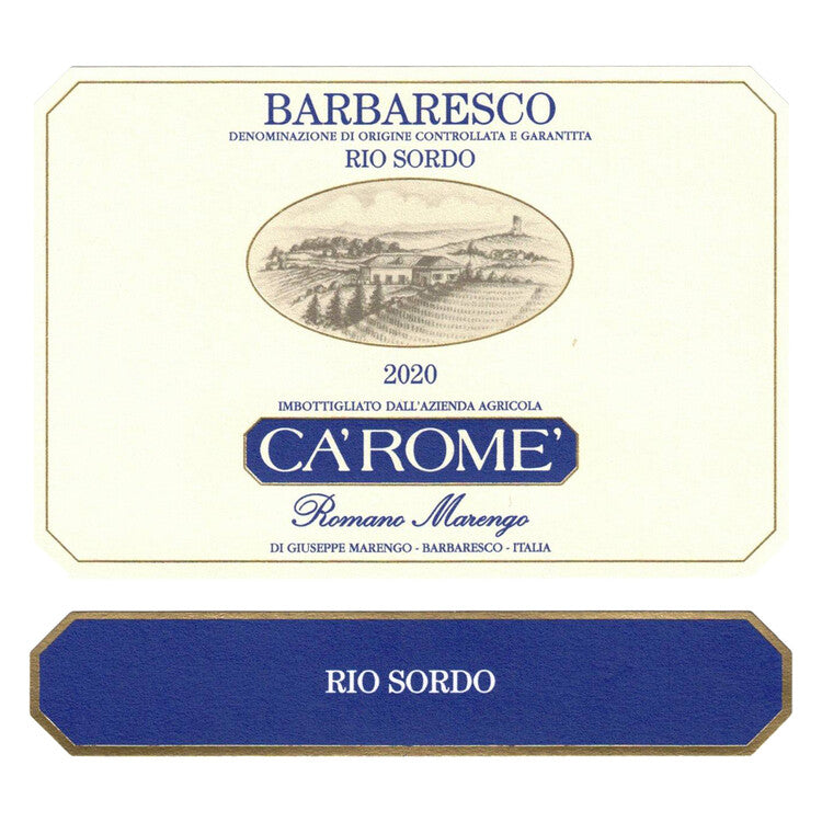 Ca'Rome' Barbaresco Rio Sordo 2020 - 750ML - Front Label