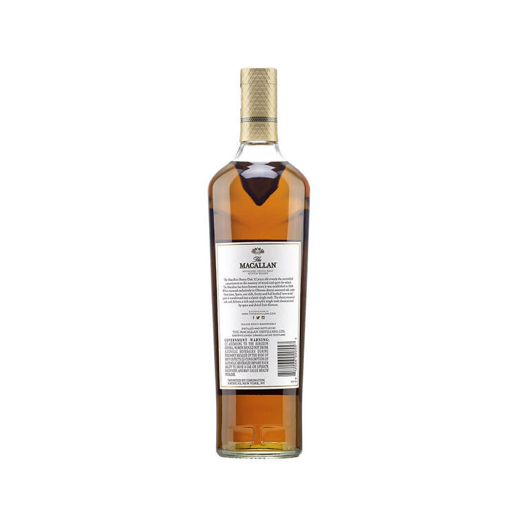 The Macallan Single Malt Scotch Sherry Oak Cask 12 Yr 86 - 750ML - Back