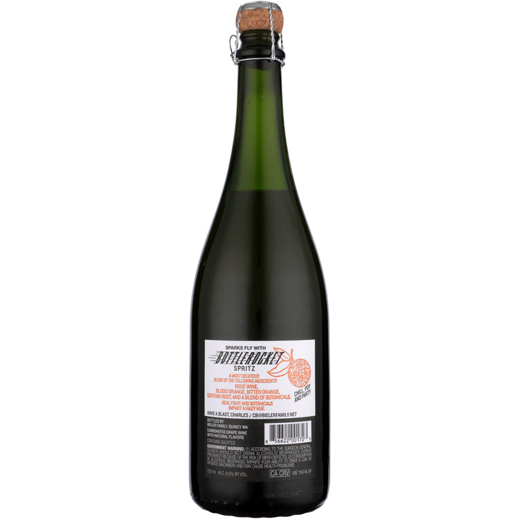 Bottle Rocket Spritz Carbonated Rose Blood Orange Botanicals Flavored - 750ML