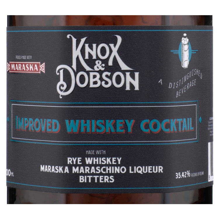 Knox & Dobson Improved Whiskey Cocktail 70.84 - 200ML - Front Label