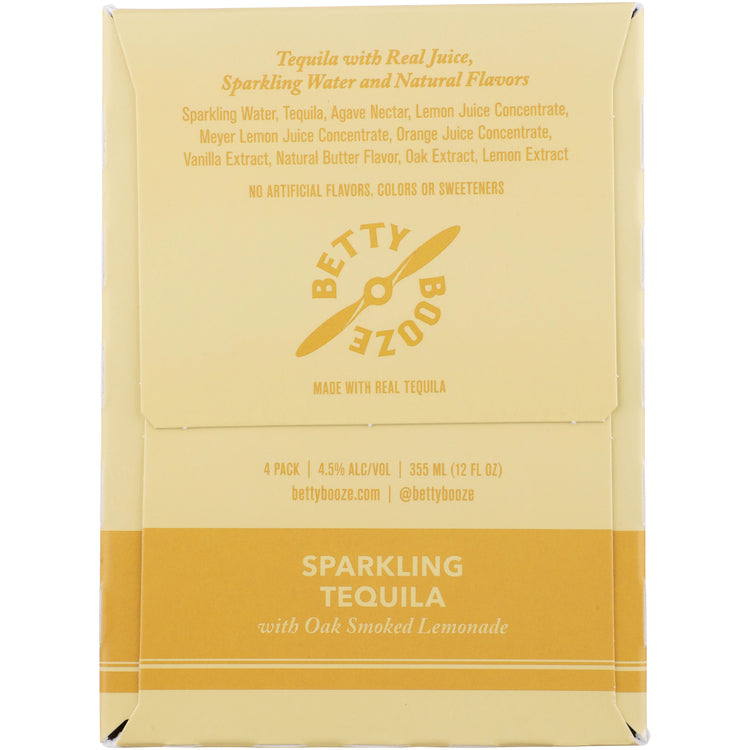 Betty Booze Sparkling Tequila With Oak Smoked Lemonade Cocktail - 355ML