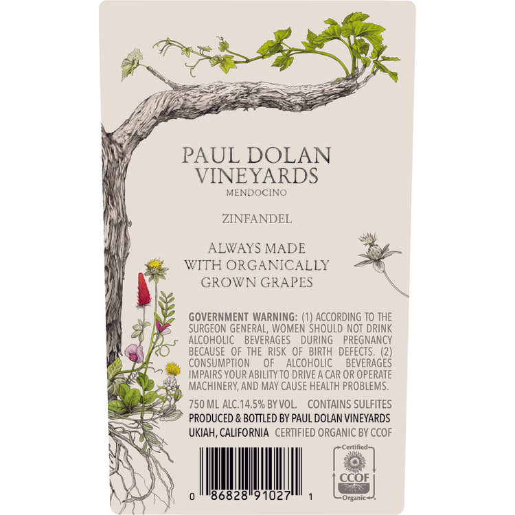 Paul Dolan Vineyards Zinfandel Mendocino County 2021 - 750ML