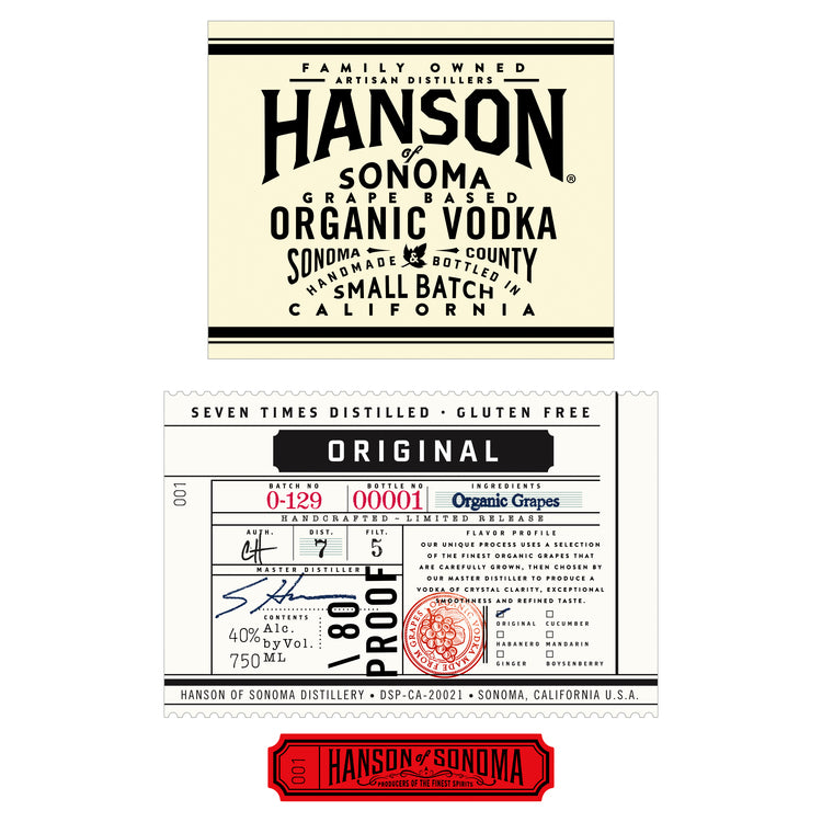 Hanson Of Sonoma Vodka Original Small Batch 80 - 750ML