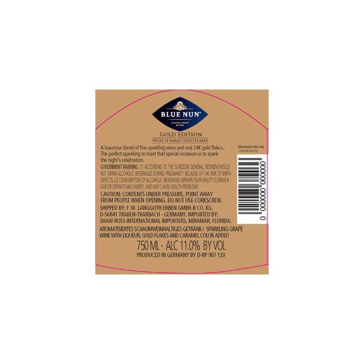 Blue Nun Sparkling White 24k Gold Edition Germany - 750ML