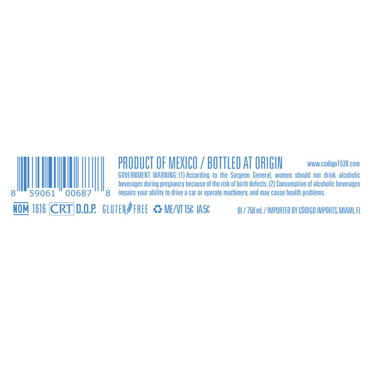 Codigo 1530 Tequila Blanco Still Strength Limited Bottling 90 - 750ML
