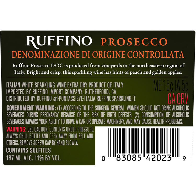 Ruffino Prosecco Sparkling Wine - 187ML