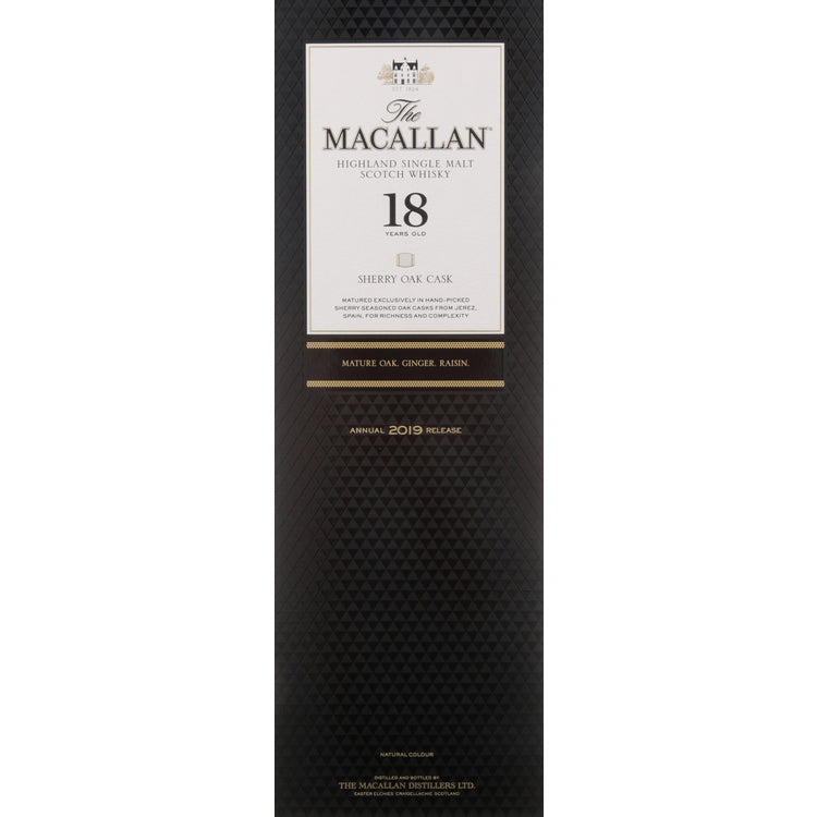 The Macallan Single Malt Scotch Sherry Oak Cask 18 Yr 86 - 750ML - Front Label