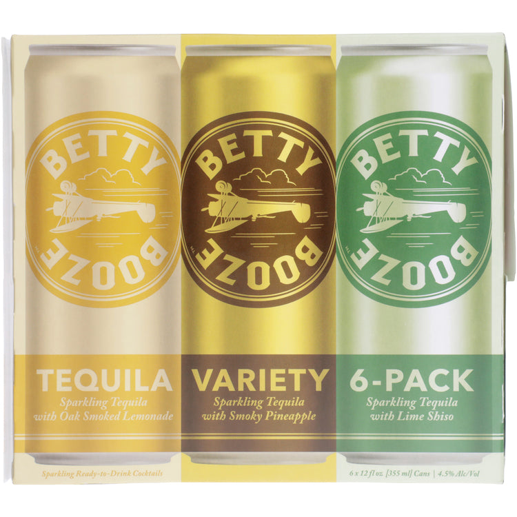 Betty Booze Tequila Combo 2 Each Lime Shiso, Oak Smoked Lemonade & Smo - 355ML