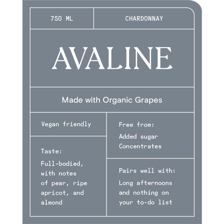 Avaline Chardonnay Pays D'Oc Made With Organic Grapes - 750ML