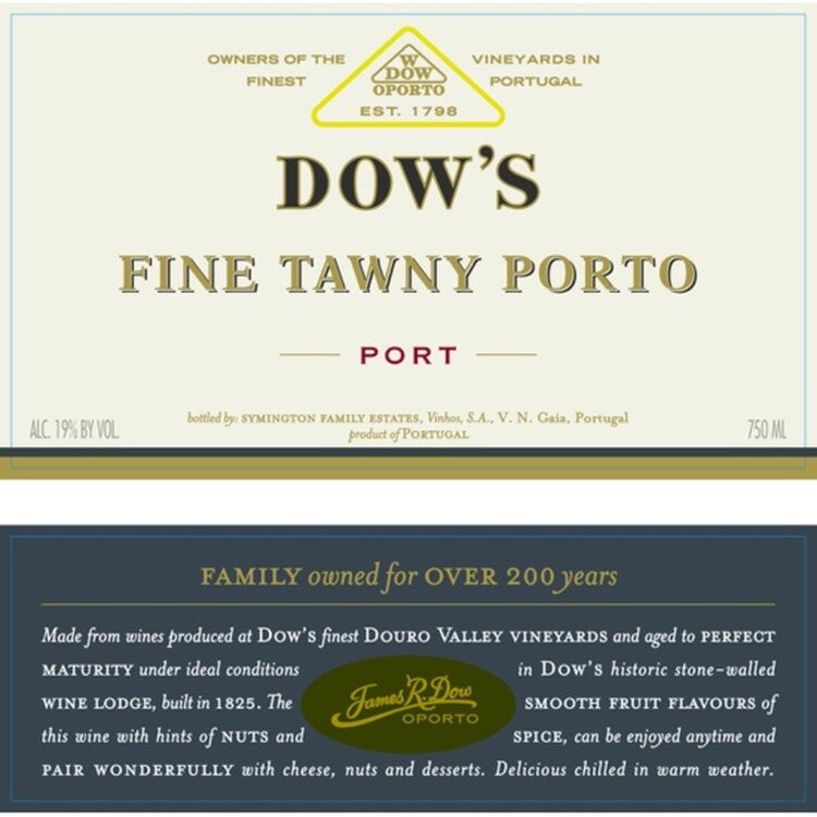 Dow's Porto Fine Tawny - 750ML - Front Label