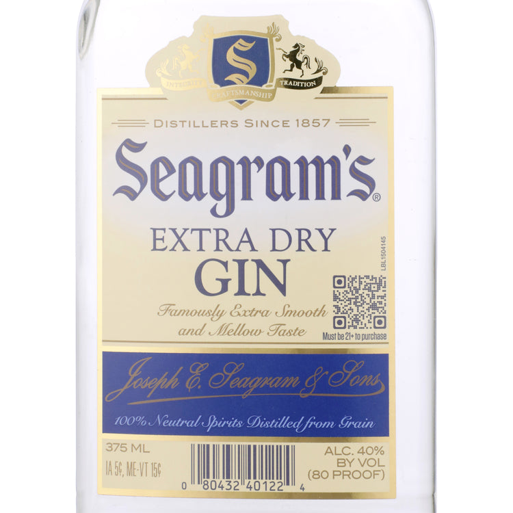 Seagram's Extra Dry Gin 80 - 375ML - Front Label