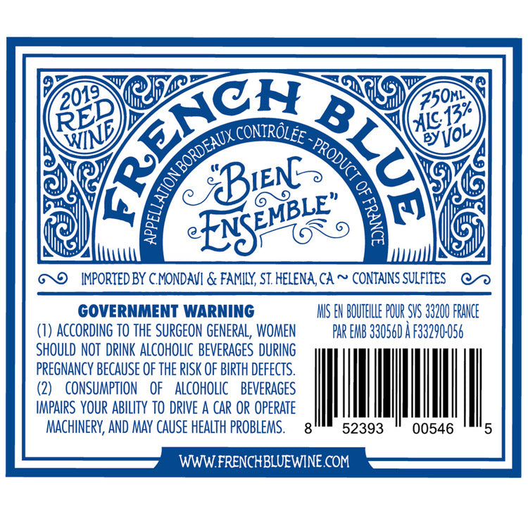 French Blue Bordeaux Rouge Bien Ensemble 2019 - 750ML